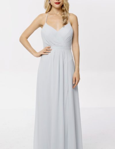 Chiffon bridesmaids dress with cross over straps