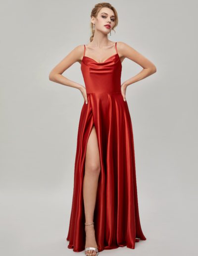 Charmeuse/satin bridesmaids or formal dress with split