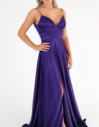 Charmeuse silk bridesmaid or formal dress in purple