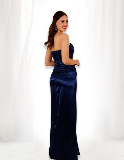 Charmeuse/satin formal dress with corset