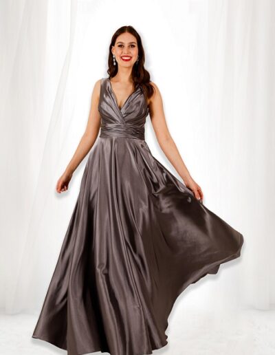 Satin/charmeuse formal dress or bridesmaids dress with pockets